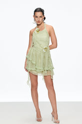 Caetano Çiçek Saçaklı Mini Elbise